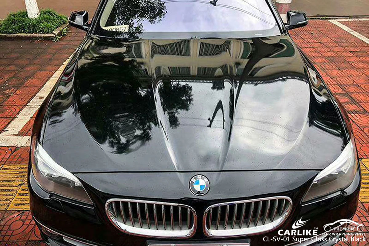 CARLIKE CL-SV-01 super gloss crystal black car wrapping vinyl for BMW