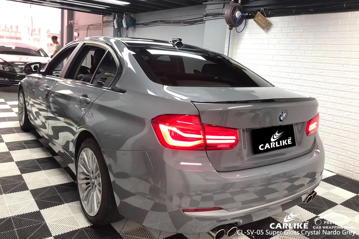 CARLIKE CL-SV-05 super gloss crystal nardo grey car wrap vinyl for BMW