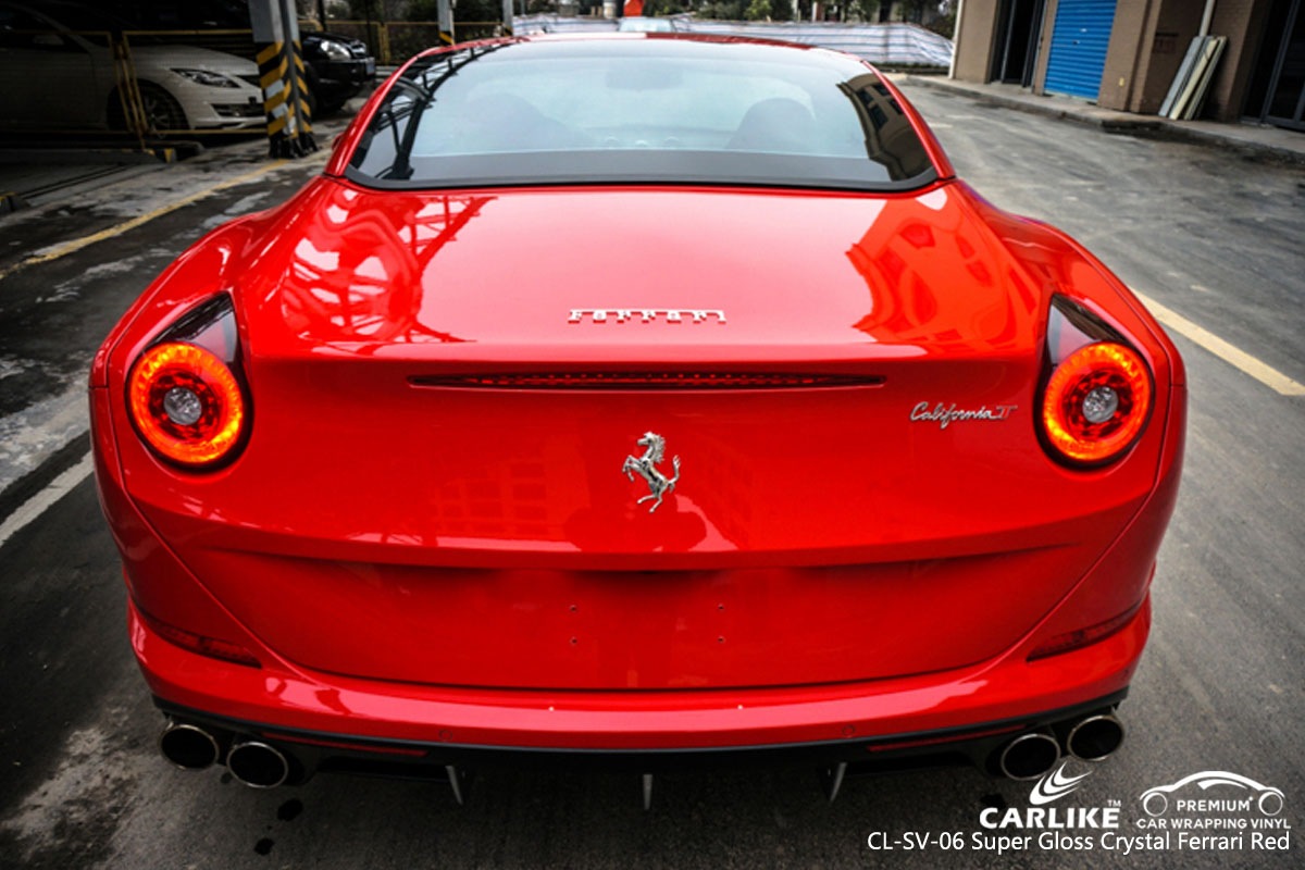 CARLIKE CL-SV-06 super gloss crystal ferrari red car wrap vinyl for Ferrari
