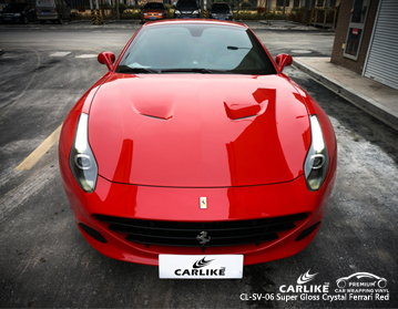 CARLIKE CL-SV-06 Süper parlak kristal ferrari kırmızı araba şal vinil için Ferrari