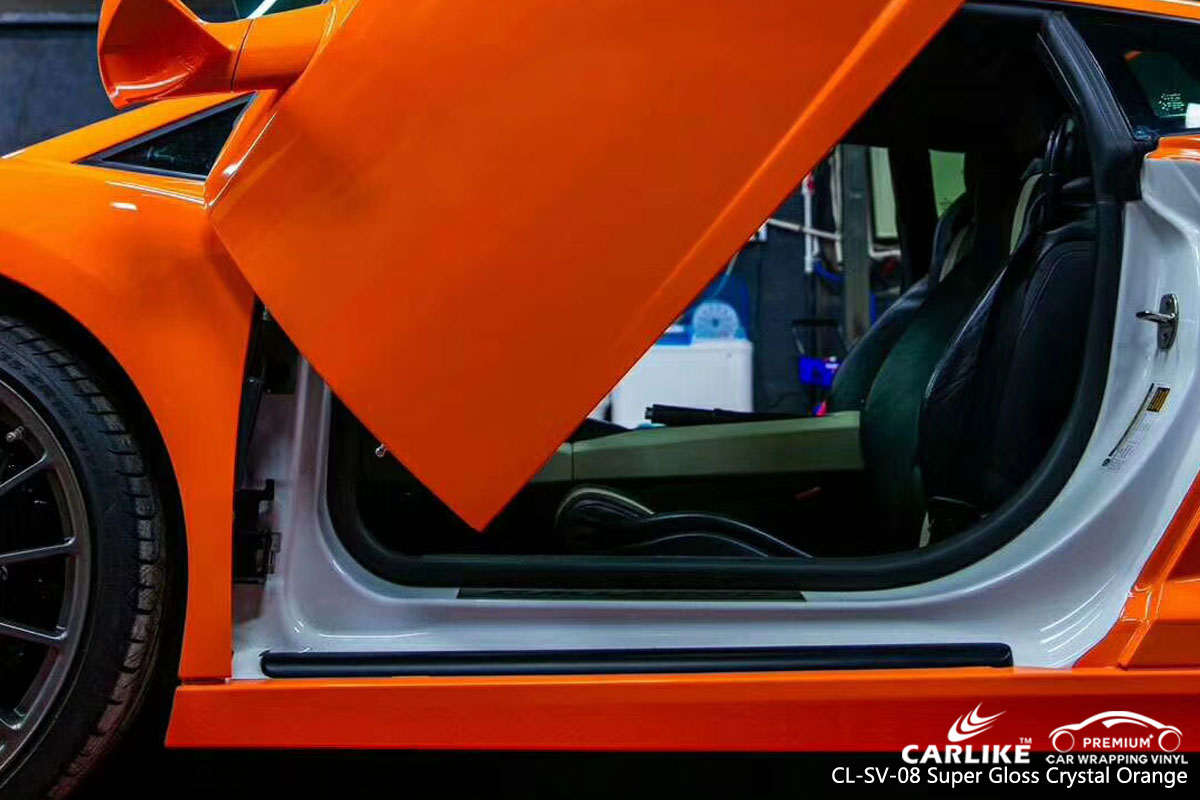 CARLIKE CL-SV-08 super gloss crystal orange car wrap vinyl for Lamborghini