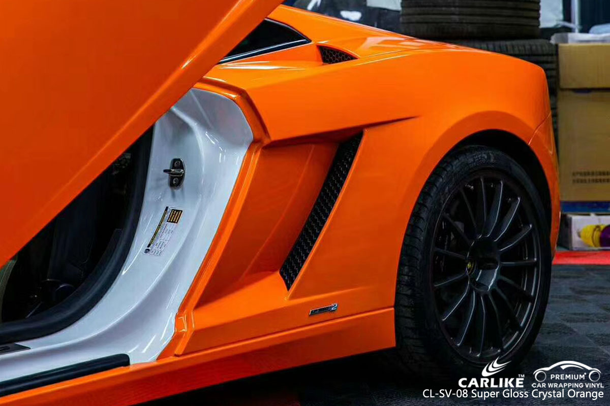 CARLIKE CL-SV-08 super gloss crystal orange car wrap vinyl for Lamborghini
