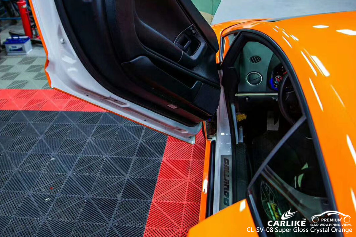 CARLIKE CL-SV-08 super gloss crystal orange car wrap vinyl for Lamborghini