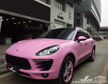 CARLIKE CL-SV-11 Süper parlak kristal açık pembe Porsche için araba sarma vinil