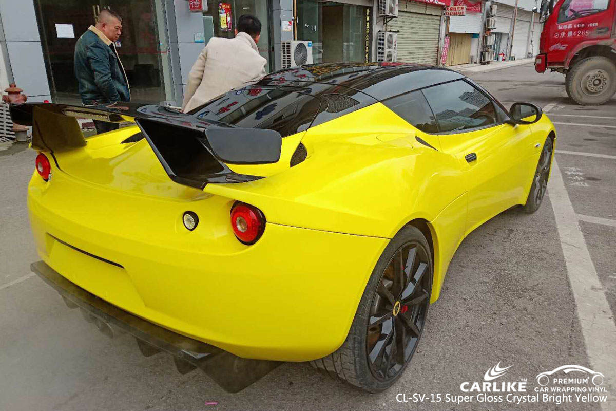 CARLIKE CL-SV-15 super gloss crystal bright yellow car wrapping vinyl 