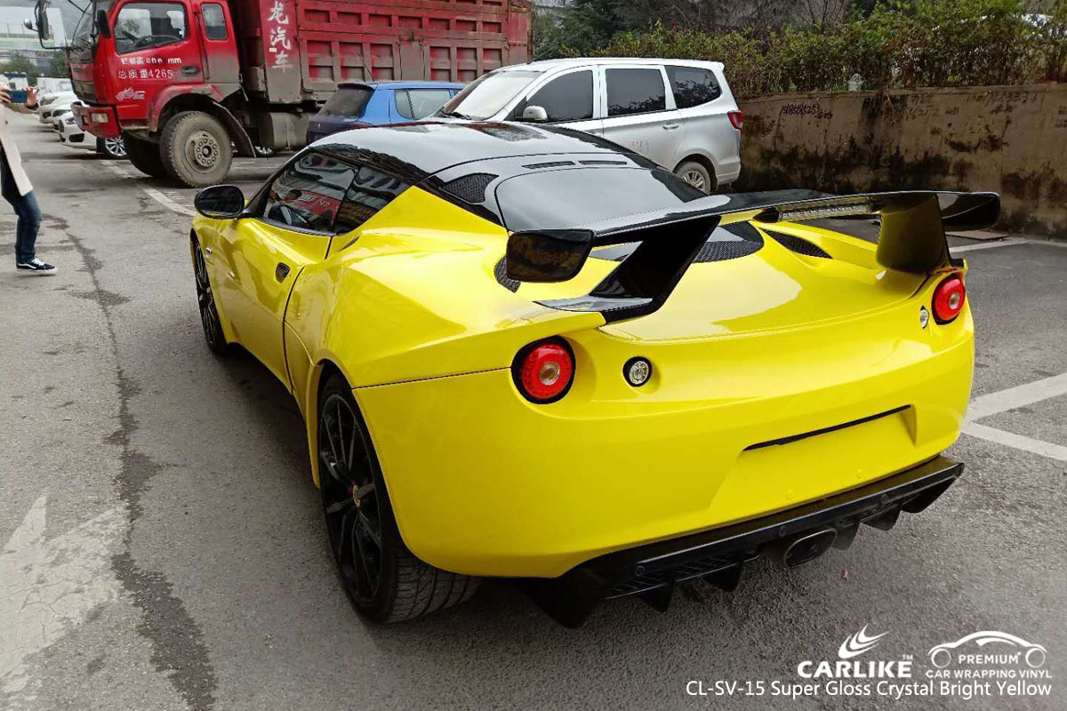 CARLIKE CL-SV-15 super gloss crystal bright yellow car wrapping vinyl 