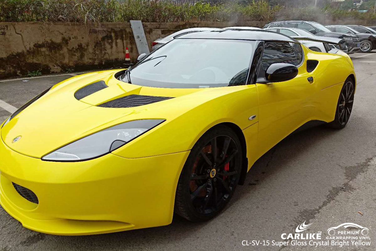 CARLIKE CL-SV-15 super gloss crystal bright yellow car wrapping vinyl 