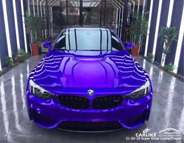 CARLIKE CL-SV-18 BMW için süper parlak kristal mor araba sarma vinil