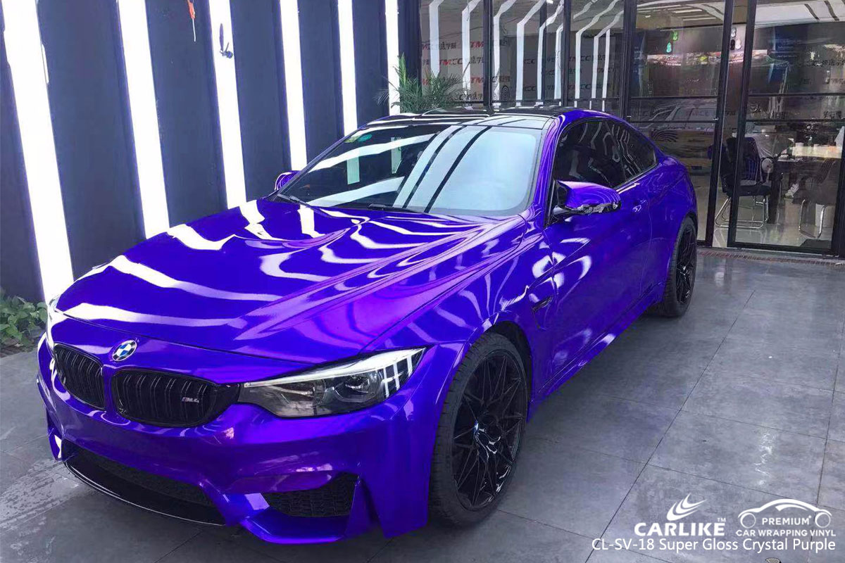 CARLIKE CL-SV-18 super gloss crystal purple car wrapping vinyl for BMW
