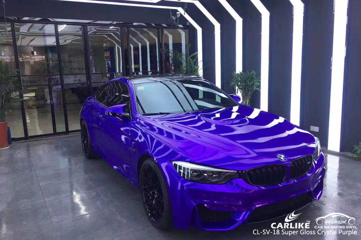 CARLIKE CL-SV-18 super gloss crystal purple car wrapping vinyl for BMW