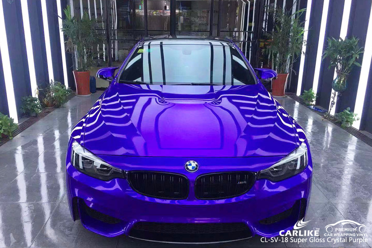 CARLIKE CL-SV-18 super gloss crystal purple car wrapping vinyl for BMW