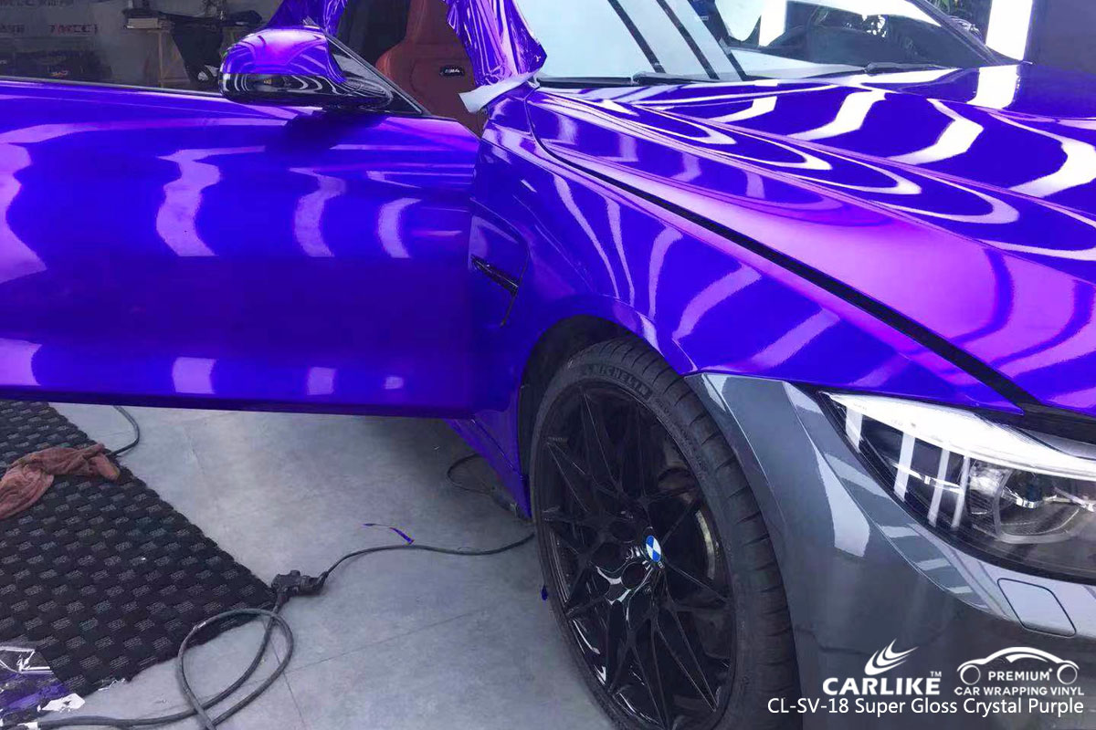 CARLIKE CL-SV-18 super gloss crystal purple car wrapping vinyl for BMW