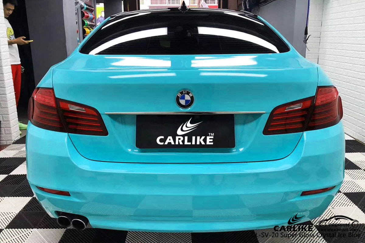 CARLIKE CL-SV-20 super gloss crystal ice blue car wrap vinyl for BMW