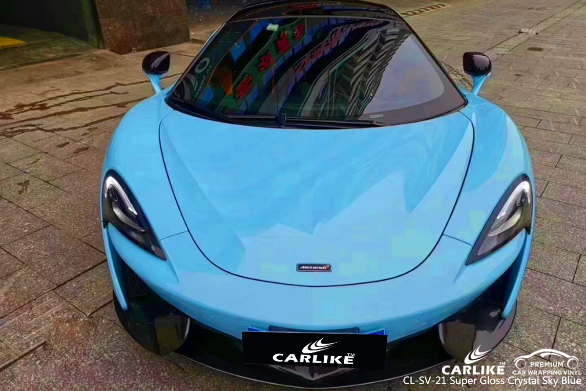 CARLIKE CL-SV-21 super gloss crystal sky blue car wrapping vinyl