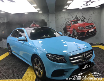 CL-SV-21 Film de protection de voiture en vinyle bleu ciel super brillant pour Mercedes-Benz