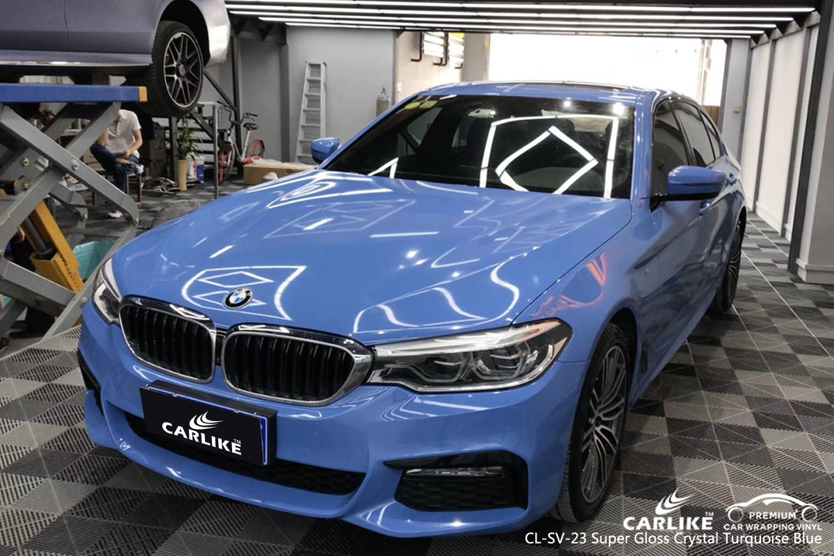 CARLIKE CL-SV-23 super gloss crystal turquoise blue car wrap vinyl for BMW