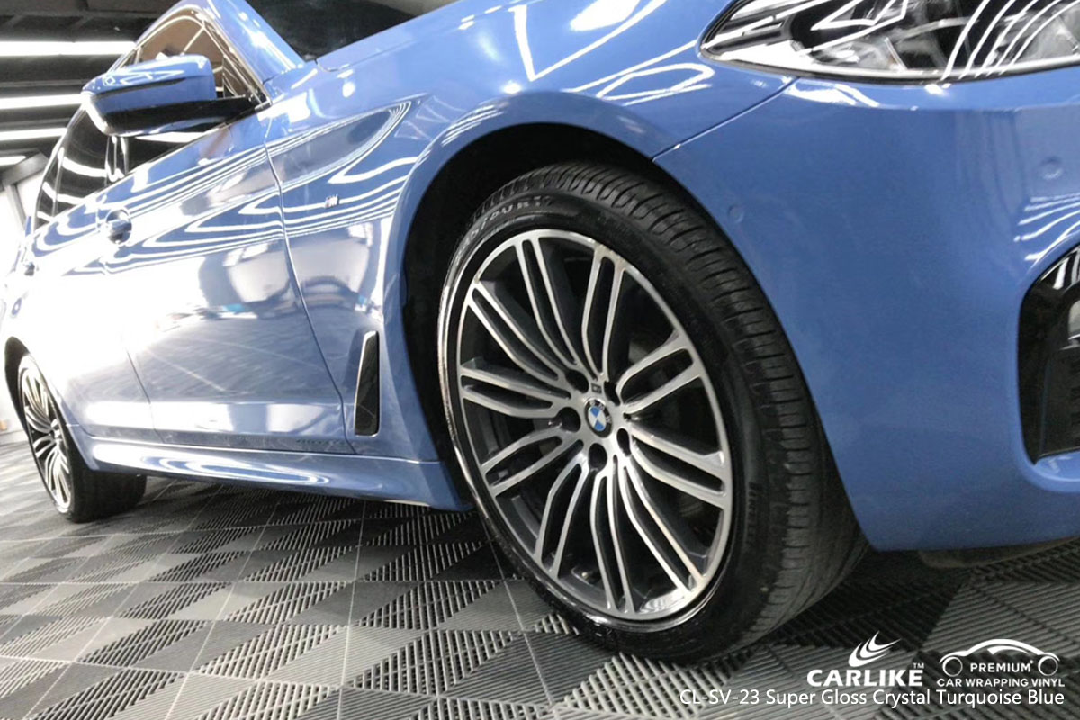 CARLIKE CL-SV-23 super gloss crystal turquoise blue car wrap vinyl for BMW