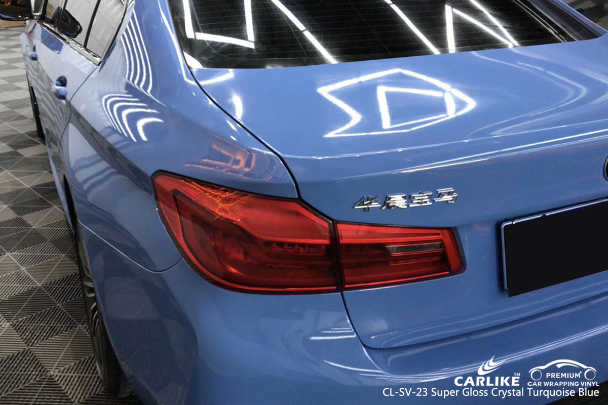 CARLIKE CL-SV-23 super gloss crystal turquoise blue car wrap vinyl for BMW