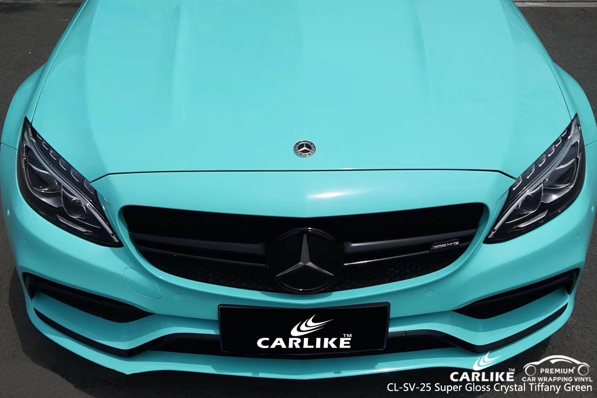CARLIKE CL-SV-25 super gloss crystal tiffany green car wrap vinyl for Mercedes-Benz