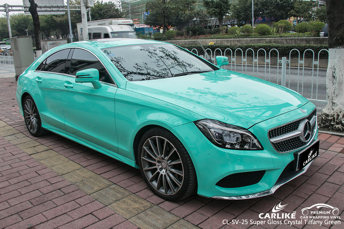 CARLIKE CL-SV-25 super gloss crystal tiffany green car wrap vinyl for Mercedes-Benz