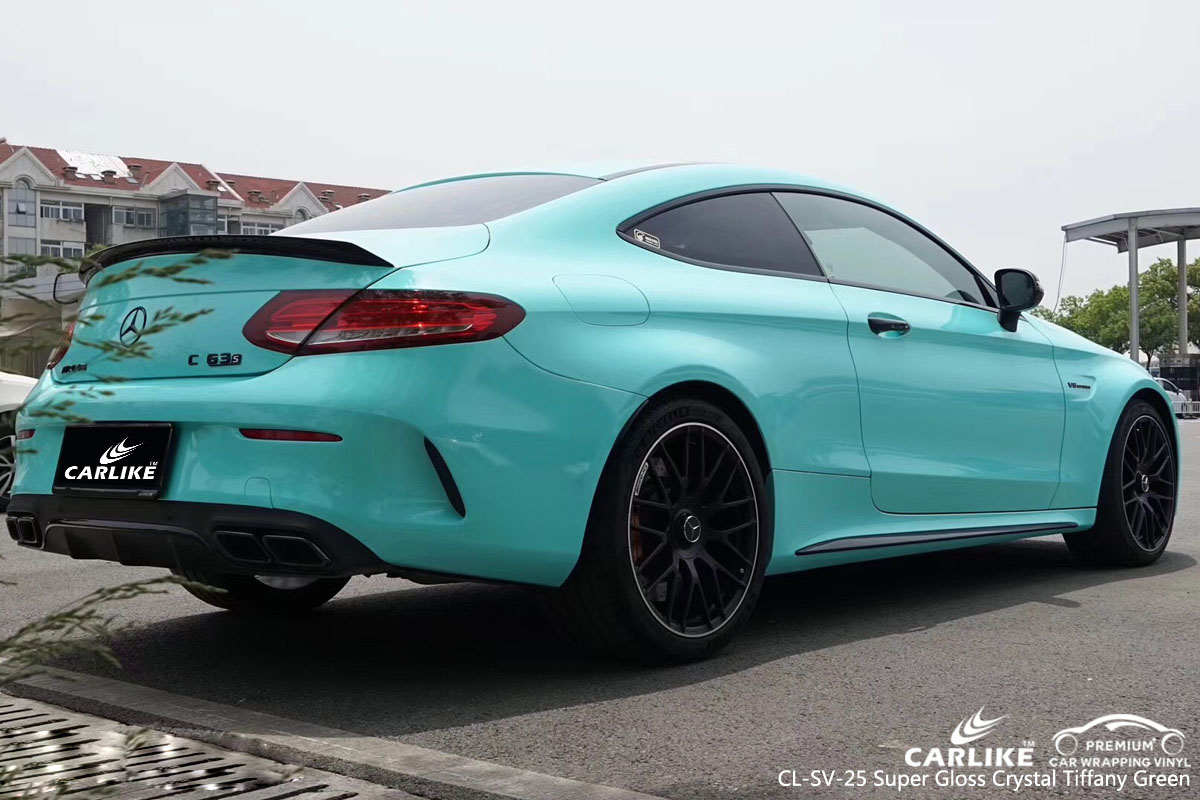 CARLIKE CL-SV-25 super gloss crystal tiffany green car wrap vinyl for Mercedes-Benz