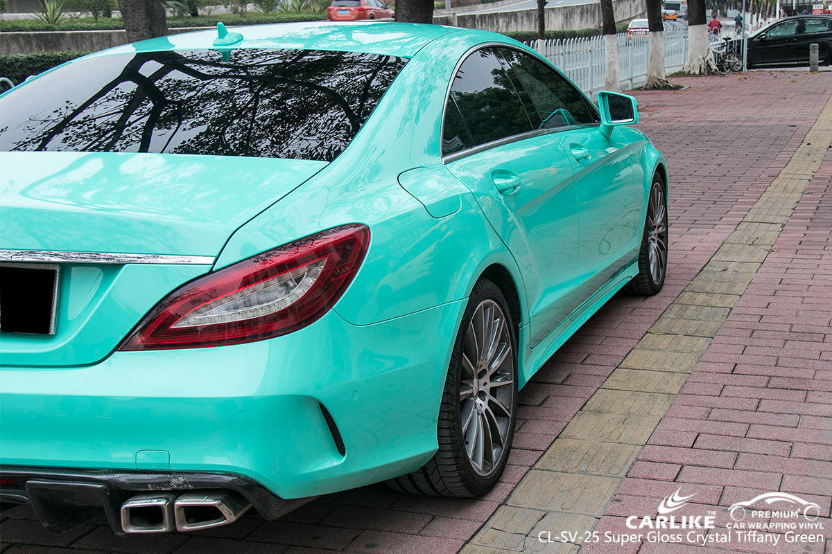 CARLIKE CL-SV-25 super gloss crystal tiffany green car wrap vinyl for Mercedes-Benz