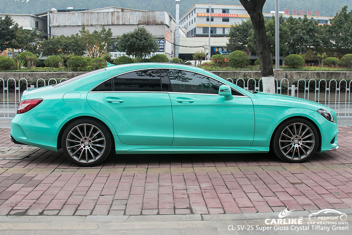 CARLIKE CL-SV-25 super gloss crystal tiffany green car wrap vinyl for Mercedes-Benz