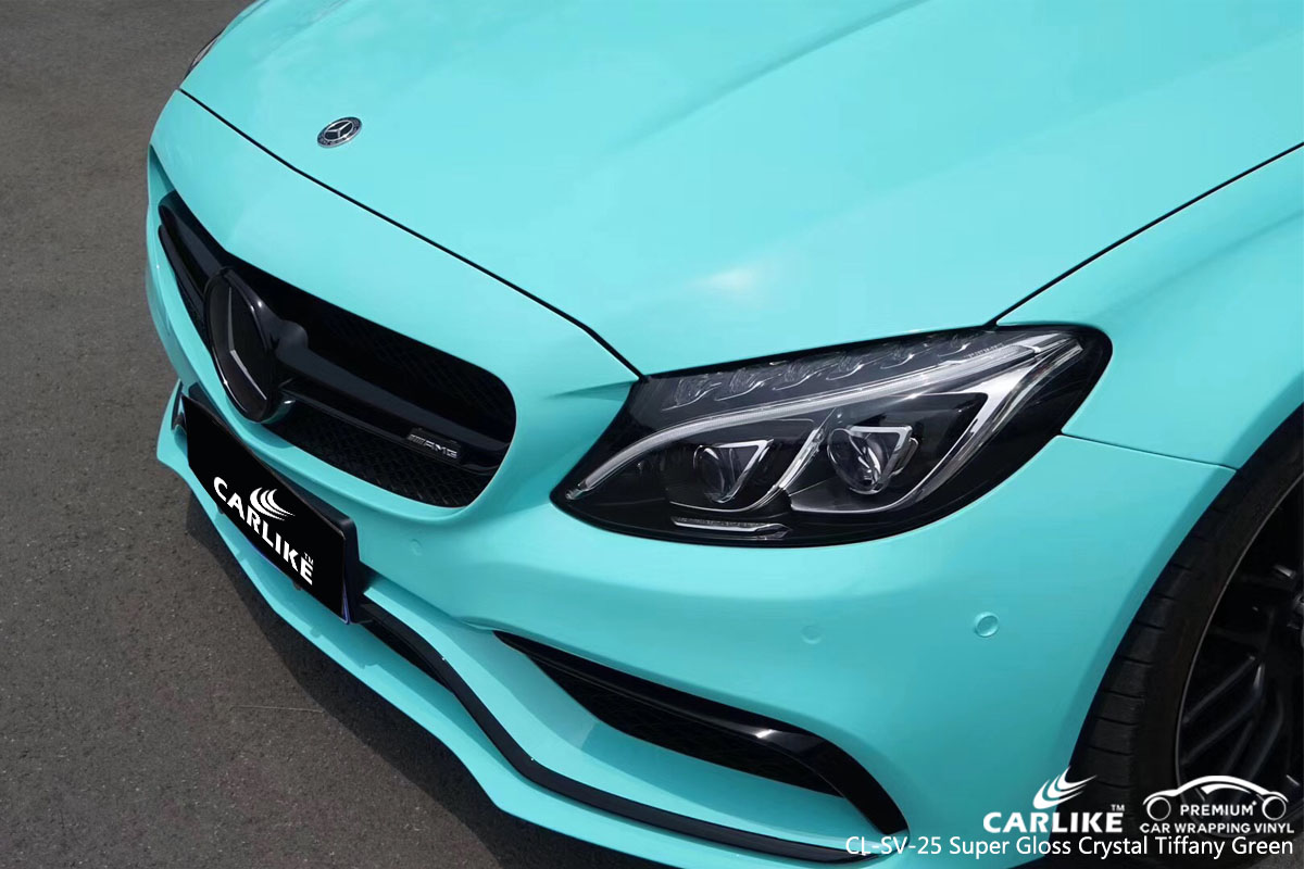 CARLIKE CL-SV-25 super gloss crystal tiffany green car wrap vinyl for Mercedes-Benz