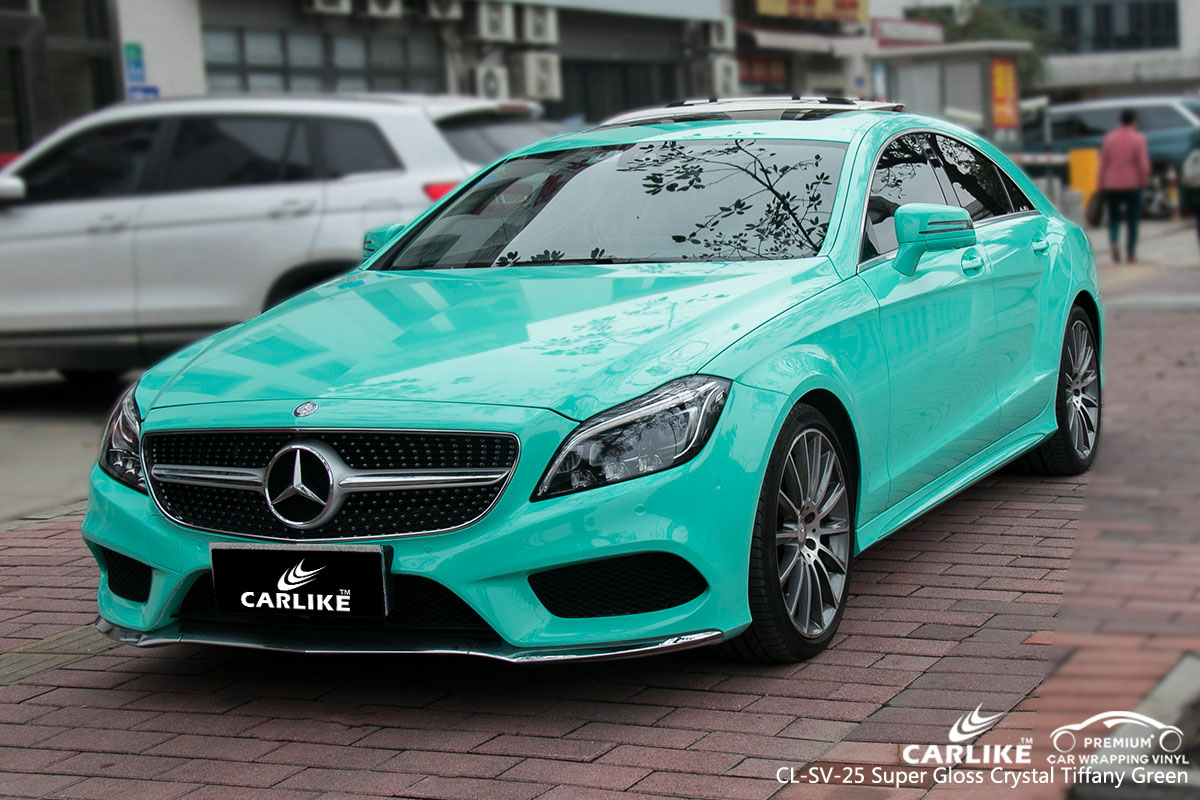 CARLIKE CL-SV-25 super gloss crystal tiffany green car wrap vinyl for Mercedes-Benz