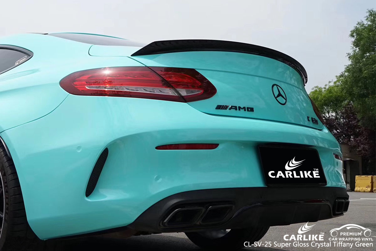 CARLIKE CL-SV-25 super gloss crystal tiffany green car wrap vinyl for Mercedes-Benz