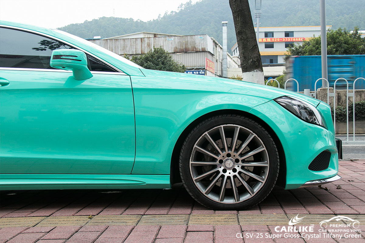 CARLIKE CL-SV-25 super gloss crystal tiffany green car wrap vinyl for Mercedes-Benz