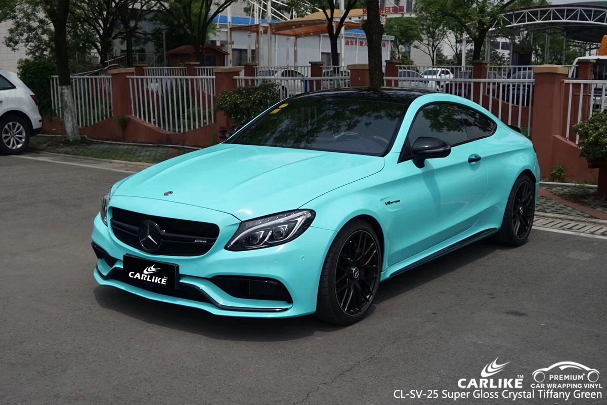 CARLIKE CL-SV-25 super gloss crystal tiffany green car wrap vinyl for Mercedes-Benz