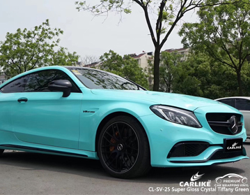 CL-SV-25 super gloss crystal tiffany green supply vinyl wrap for cars Mercedes-Benz