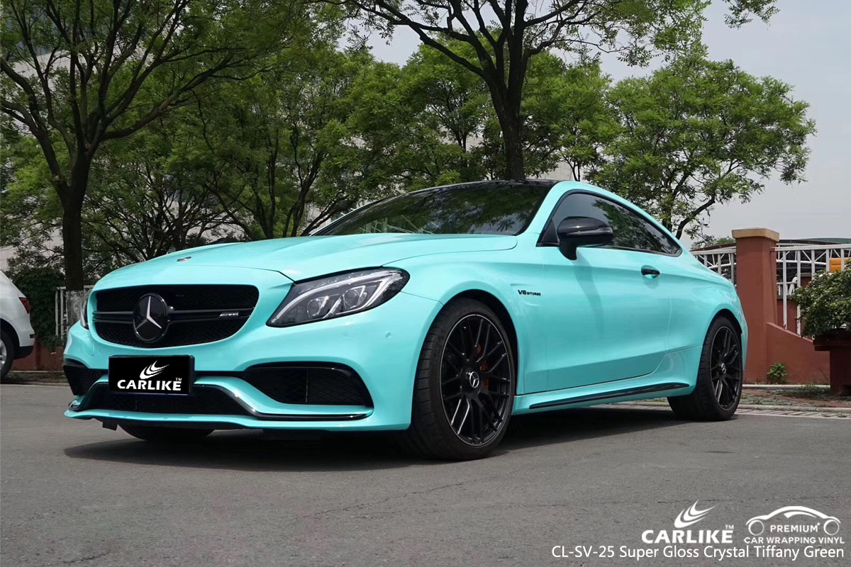CARLIKE CL-SV-25 super gloss crystal tiffany green car wrap vinyl for Mercedes-Benz
