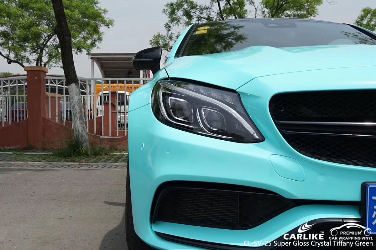 CARLIKE CL-SV-25 super gloss crystal tiffany green car wrap vinyl for Mercedes-Benz