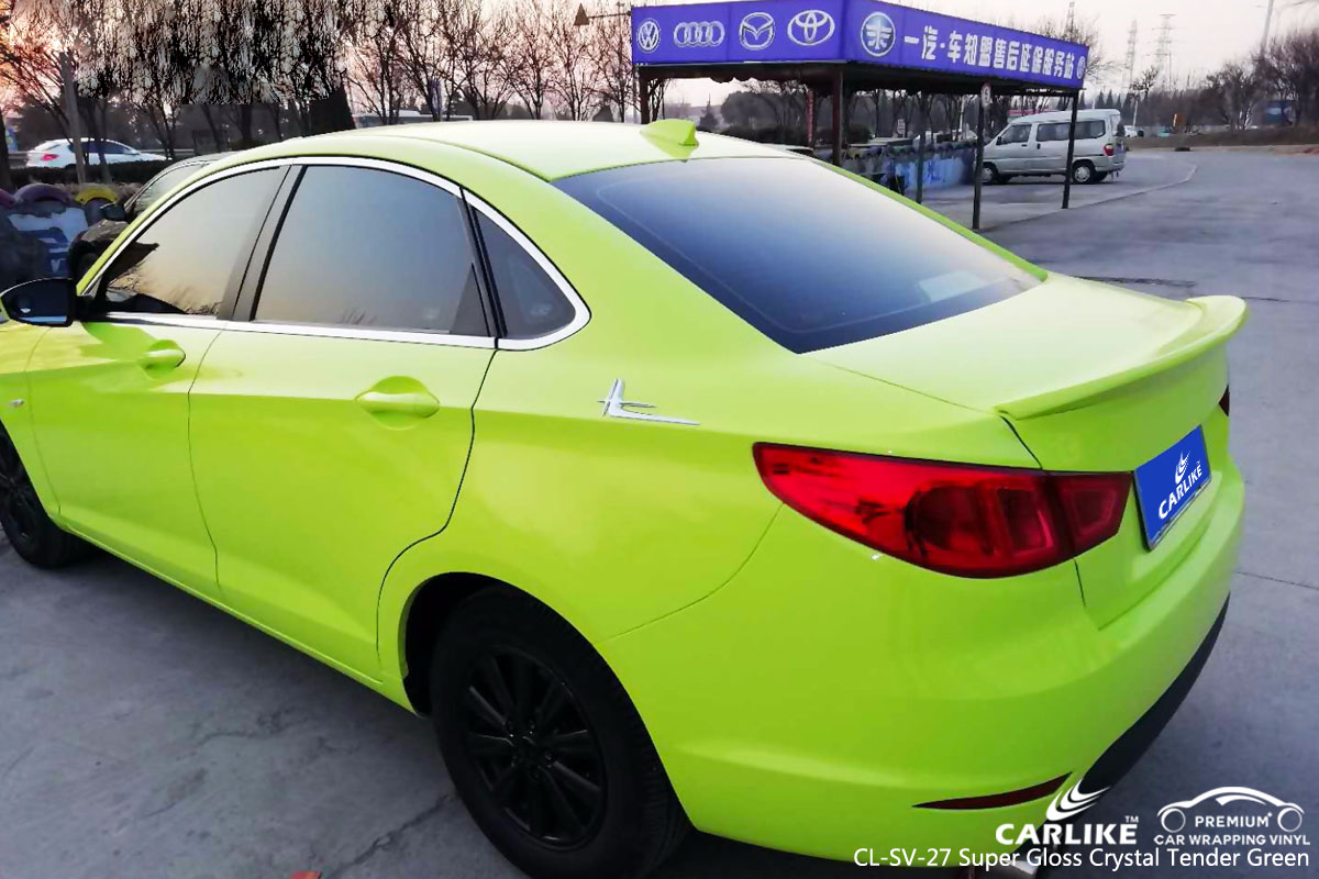 CARLIKE CL-SV-27 super gloss crystal tender green car wrap vinyl for Baic