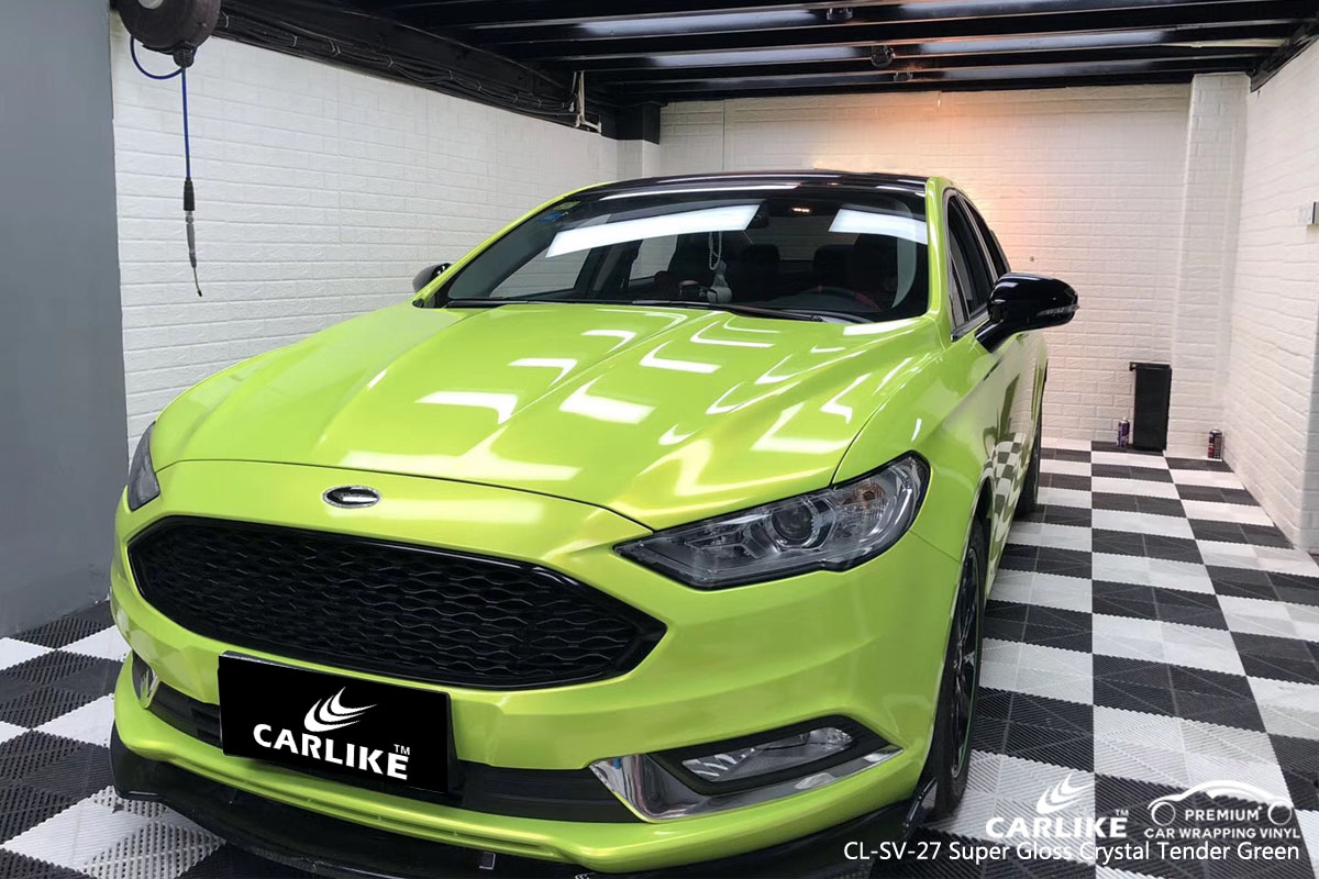 CARLIKE CL-SV-27 super gloss crystal tender green car wrap vinyl for Ford