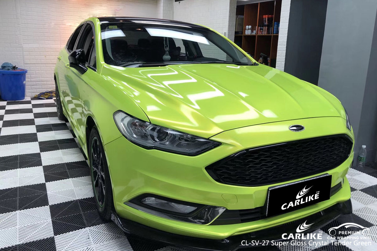 CARLIKE CL-SV-27 super gloss crystal tender green car wrap vinyl for Ford