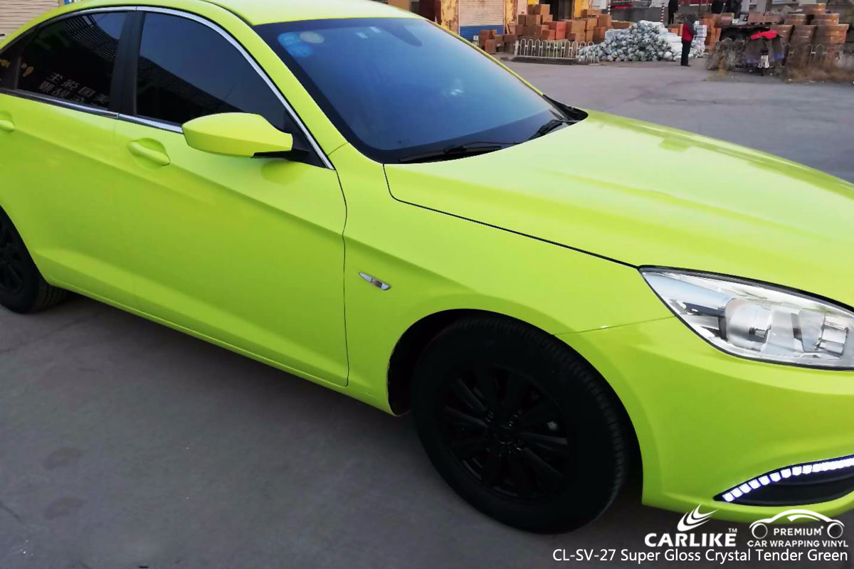 CARLIKE CL-SV-27 super gloss crystal tender green car wrap vinyl for Baic