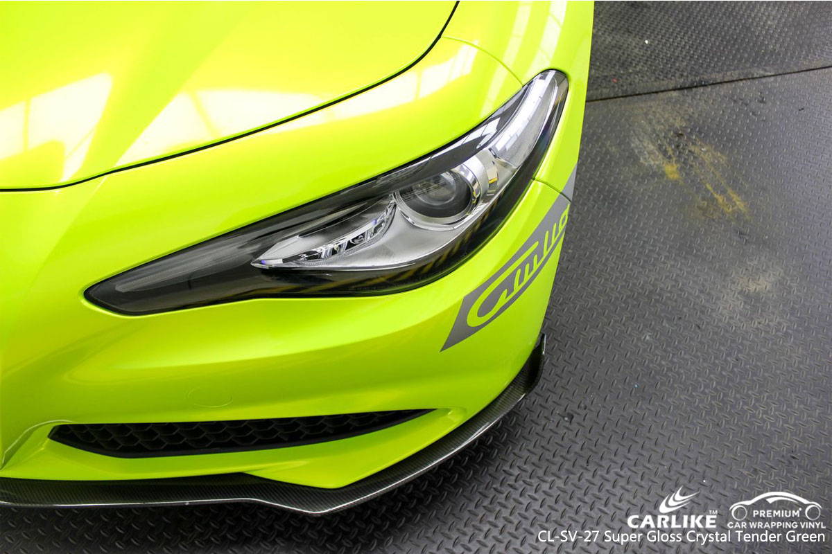 CARLIKE CL-SV-27 super gloss crystal tender green car wrap vinyl for Alfa Romeo