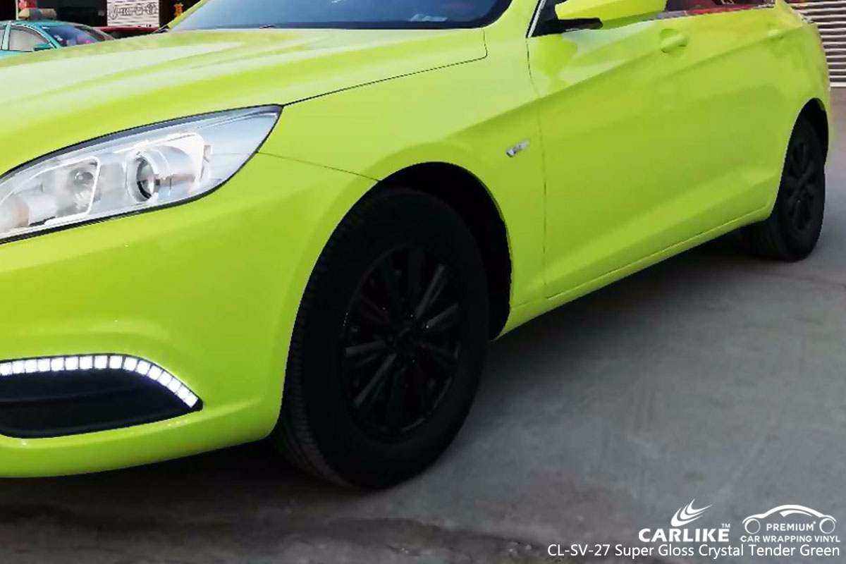 CARLIKE CL-SV-27 super gloss crystal tender green car wrap vinyl for Baic