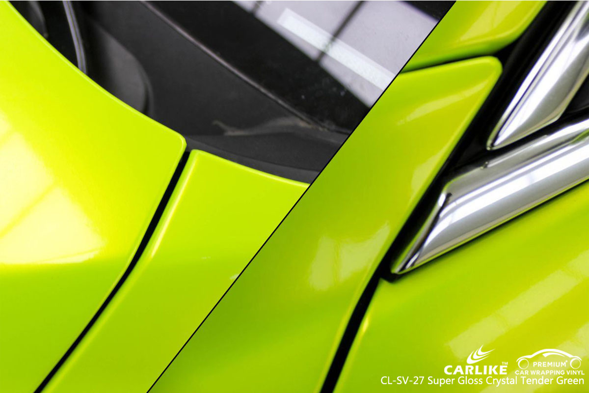 CARLIKE CL-SV-27 super gloss crystal tender green car wrap vinyl for Alfa Romeo