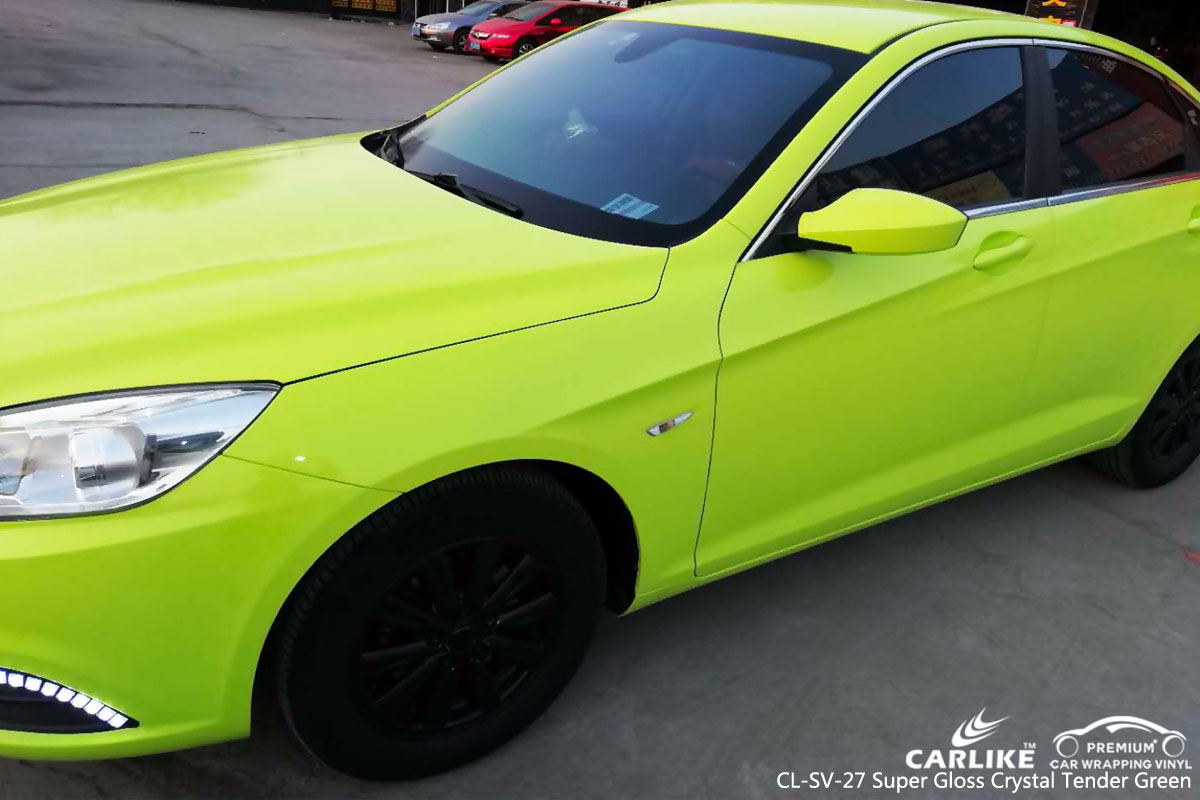 CARLIKE CL-SV-27 super gloss crystal tender green car wrap vinyl for Baic