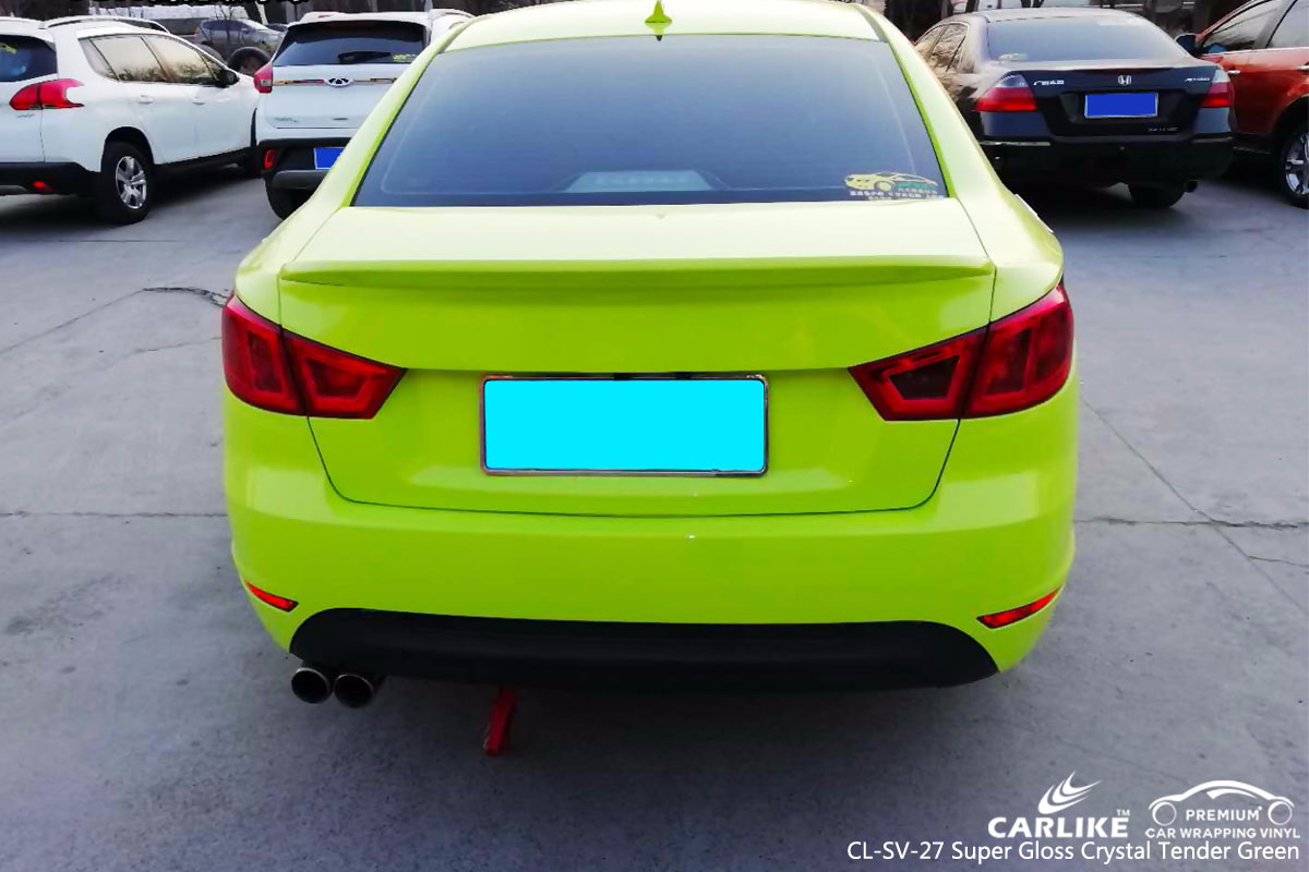CARLIKE CL-SV-27 super gloss crystal tender green car wrap vinyl for Baic