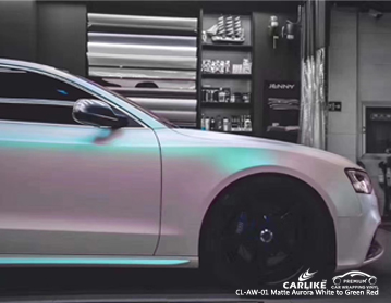 CARLIKE CL-AW-01 Audi için mat aurora beyaz yeşil kırmızı araba sarma vinil