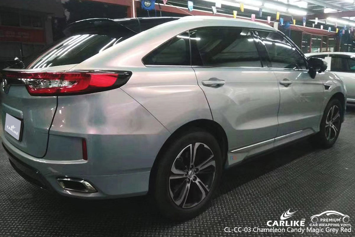 CARLIKE CL-CC-03 chameleon candy magic grey red car wrap vinyl for Honda