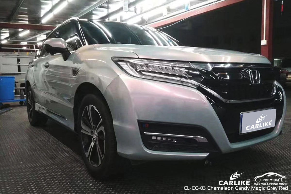 CARLIKE CL-CC-03 chameleon candy magic grey red car wrap vinyl for Honda