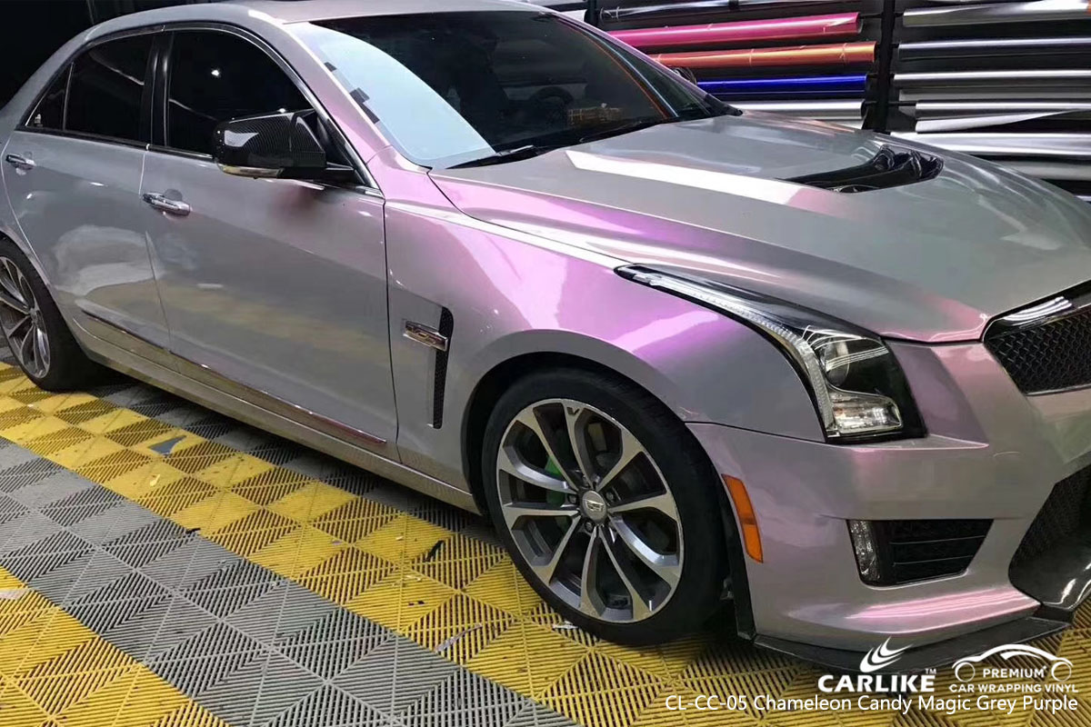 CARLIKE CL-CC-05 chameleon candy magic grey purple car wrap vinyl for Cadillac