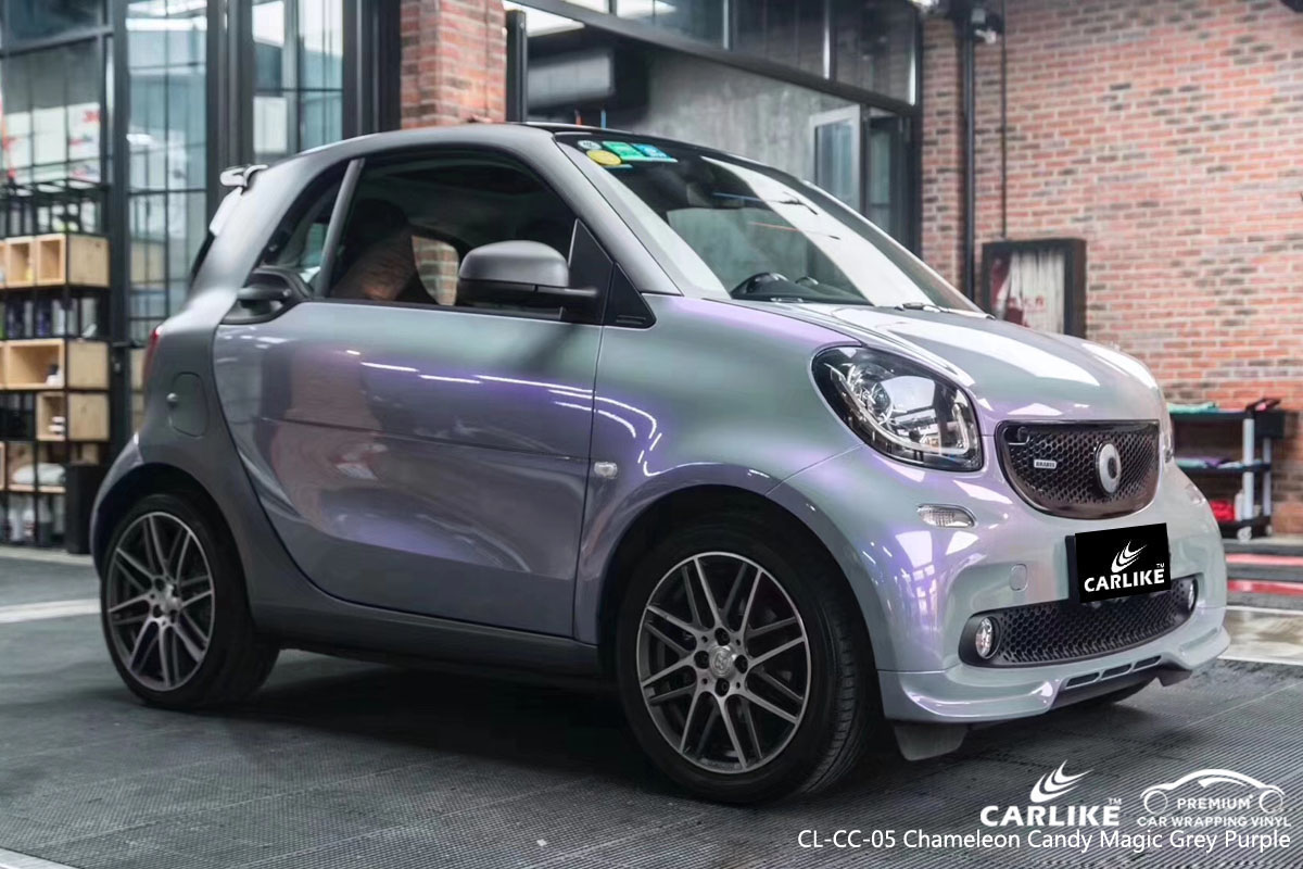 CARLIKE CL-CC-05 chameleon candy magic grey purple car wrap vinyl for Smart