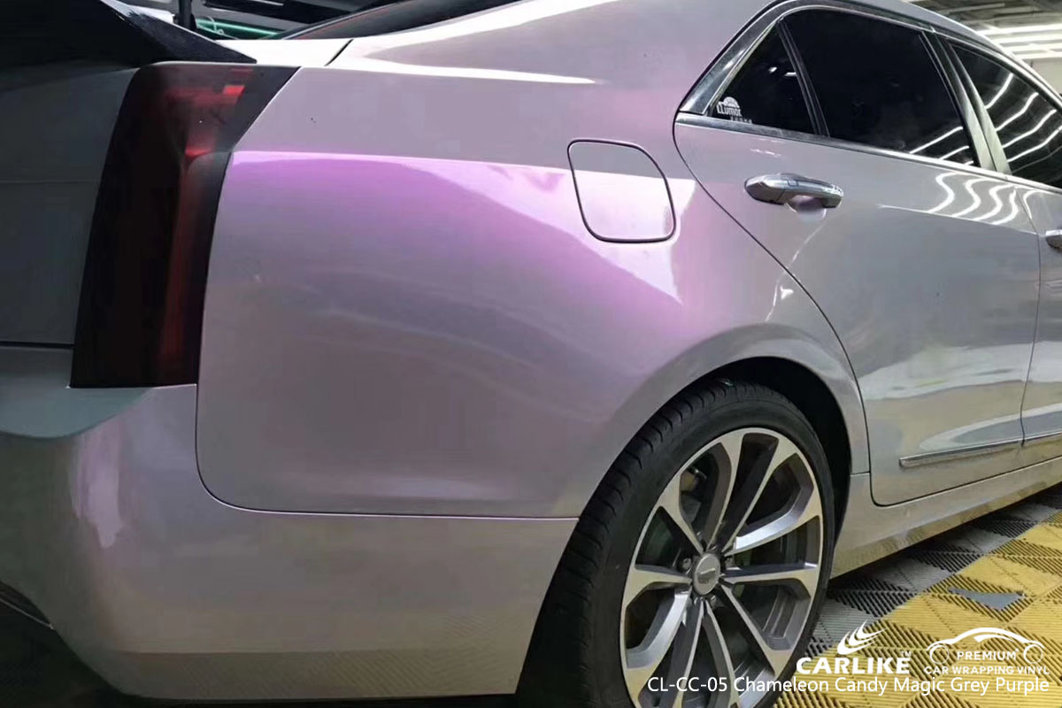 CARLIKE CL-CC-05 chameleon candy magic grey purple car wrap vinyl for Cadillac